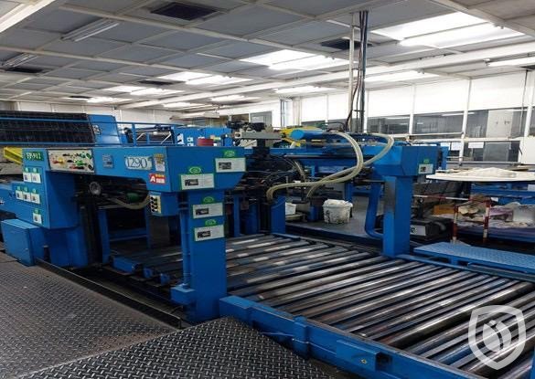 Crabtree 1290 línea de impresión con barnizadora en línea y LTG horno túnel